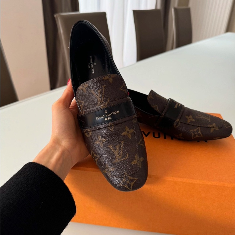 Louis Vuitton Brown Loafers Slip-Ons